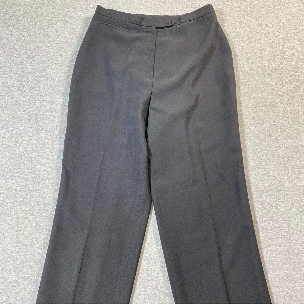 Donna Gray Dress Pants Women Sz 10 Black Straight Leg Hi Rise Business Slacks - Picture 2 of 13